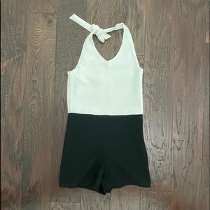 Black and White Tie Romper